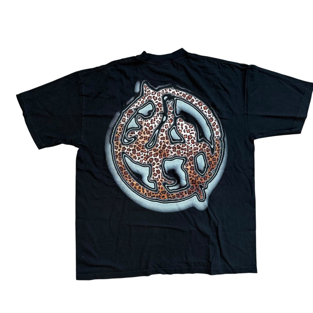 Lost Hills Mens Graphic T-Shirt XL Black Leopard Print Logo Streetwear USA Madel